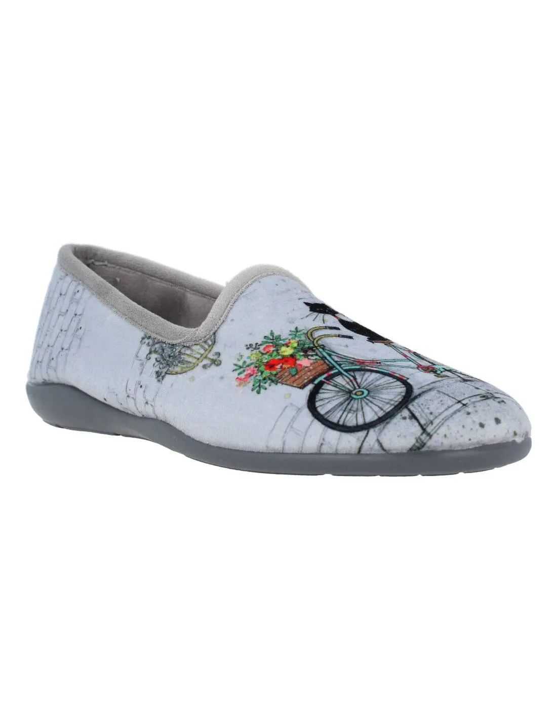 Isasa - Zapatillas Casa Cerrada Gato Bici Gris