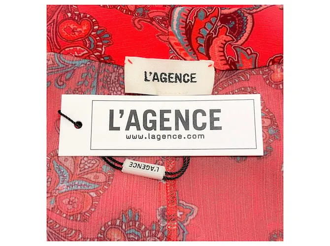 L'Agence Fire Red Multi Arabell Gran Mono con Cintura de Lazo Paisley Roja 