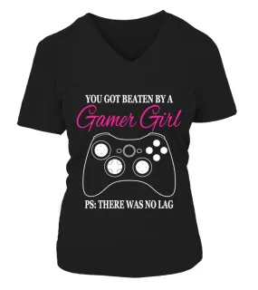 Limited ! You got beaten by a Gamer Girl Camiseta cuello pico Mujer