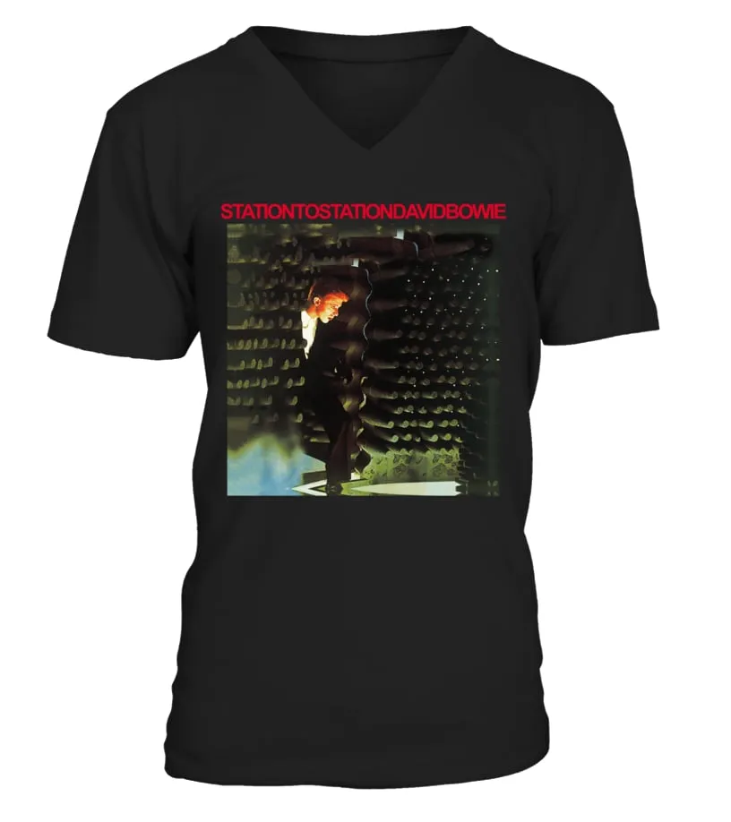 M500-052-BK. David Bowie, 'Station to Station' Camiseta cuello en V Unisex