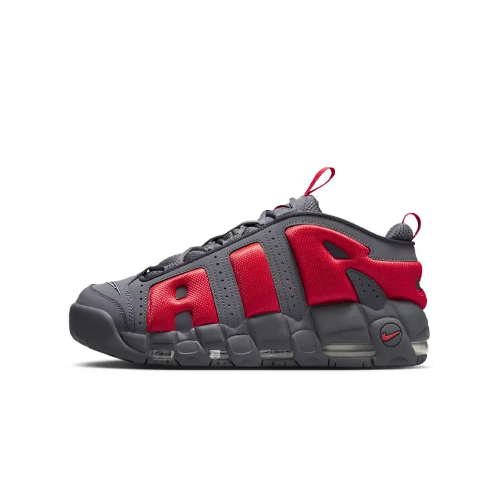 Nike Air More Uptempo Low Dark Grey Light Crimson