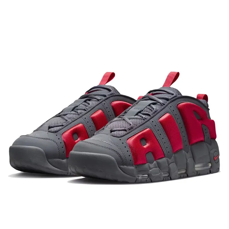 Nike Air More Uptempo Low Dark Grey Light Crimson