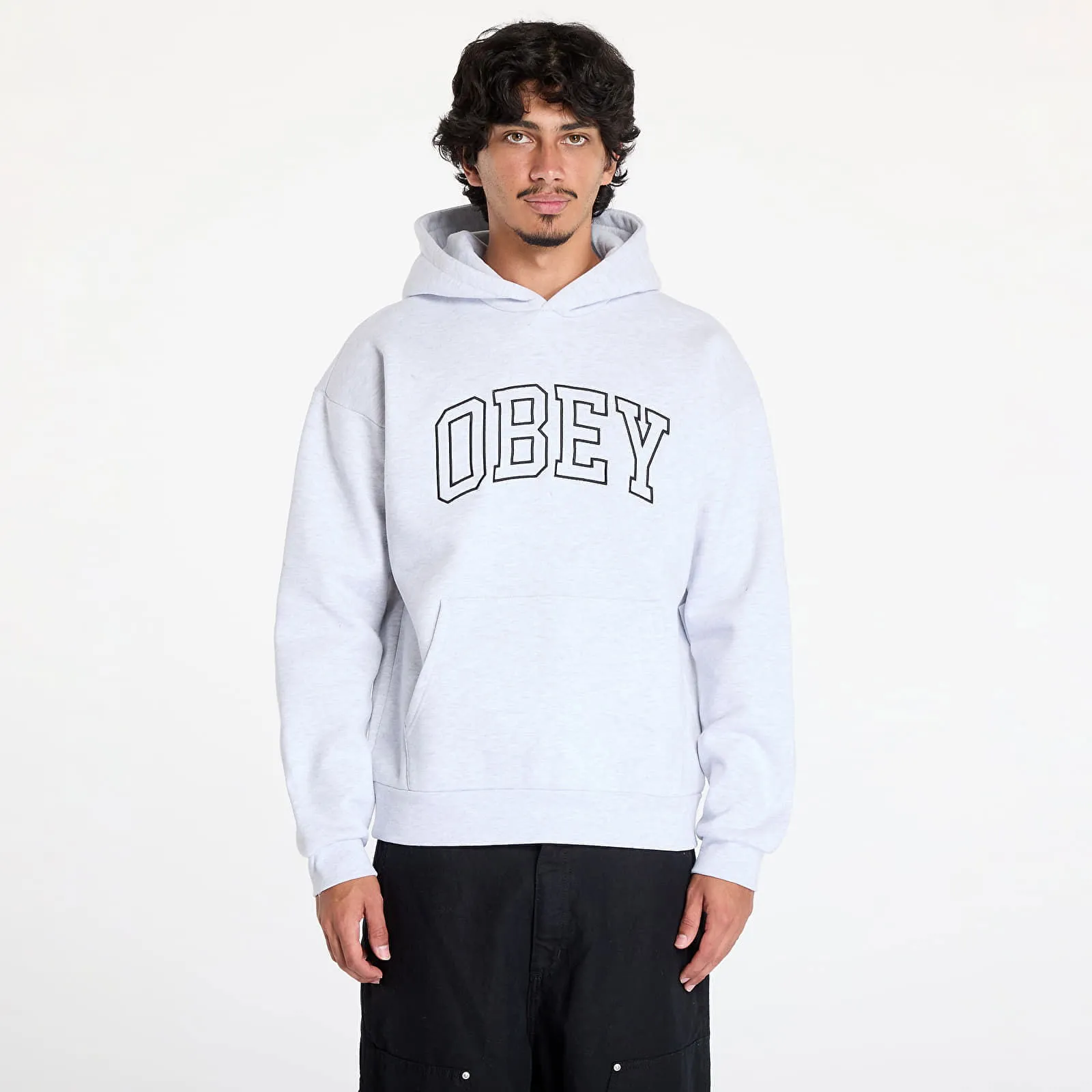 OBEY Collegiate Extra Heavy Hoodie II Ash Grey