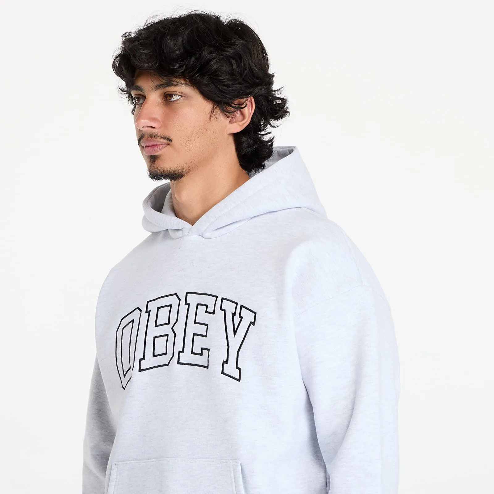 OBEY Collegiate Extra Heavy Hoodie II Ash Grey