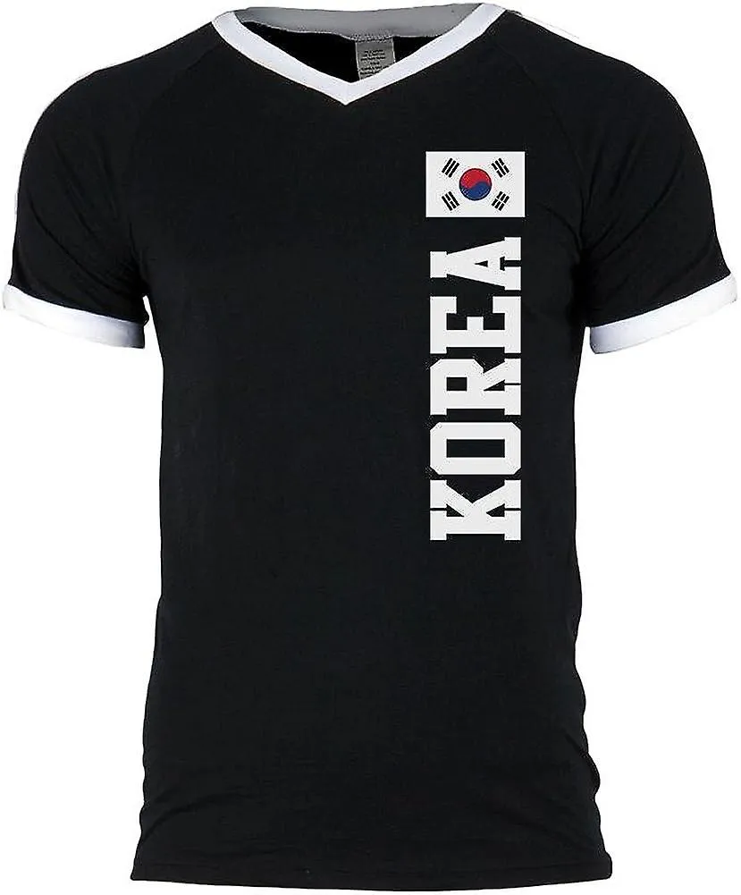 Old Glory World Cup Corea del Sur Camiseta de fútbol para hombre con cuello en V