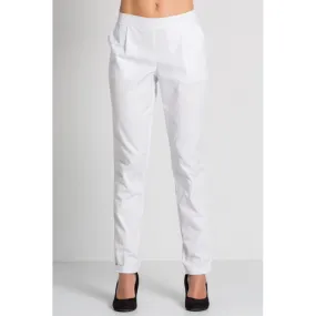 Pantalón de mujer blanco dobladillo - Dyneke