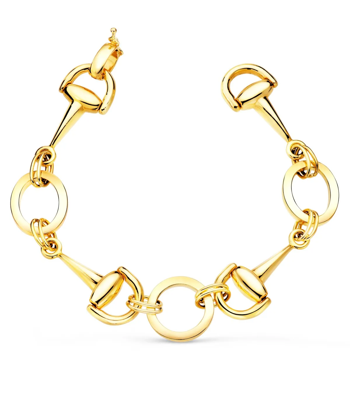 Pulsera Mujer Estribos Oro Amarillo 18K