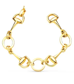 Pulsera Mujer Estribos Oro Amarillo 18K