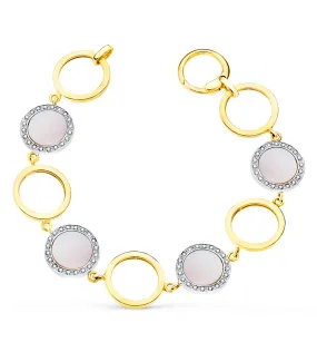 Pulsera Mujer Oro Bicolor 18K Hechizo