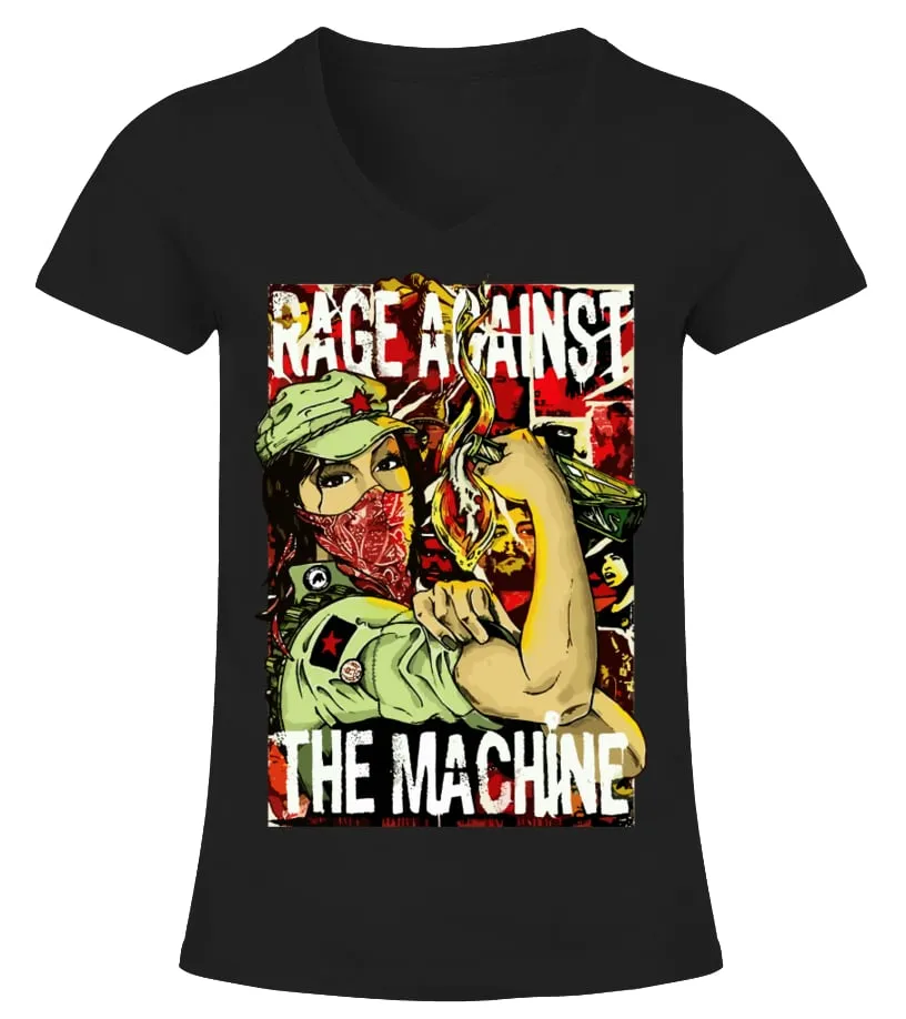 Rage Against The Machine BK (3) Camiseta cuello pico Mujer