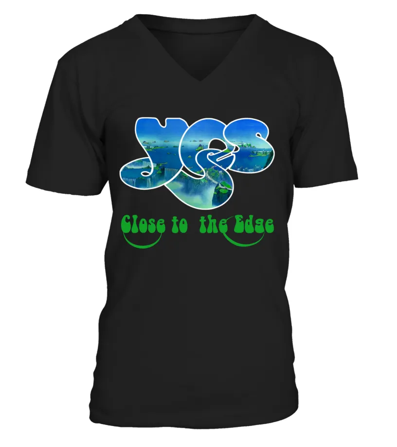 RK70S-107-BK. Close To The Edge ( 1972) - Yes (5) Camiseta cuello en V Unisex