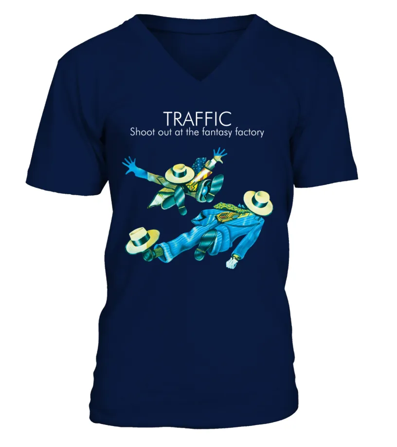 RK70S-921-NV. Traffic - Shoot Out at the Fantasy Factory Camiseta cuello en V Unisex