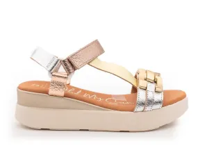 SANDALIA DE PIEL MUJER OH MY SANDALS 5420 PLATA