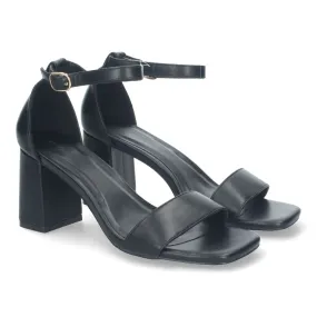 Sandalia de Tacon para Mujer Comoda con Pala Fina y Cierre Ankle Strap de Hebilla.