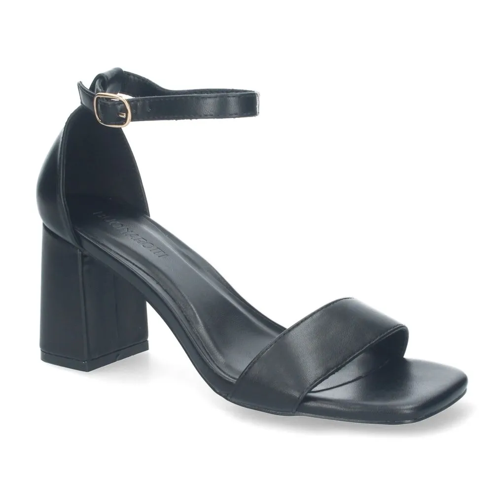 Sandalia de Tacon para Mujer Comoda con Pala Fina y Cierre Ankle Strap de Hebilla.