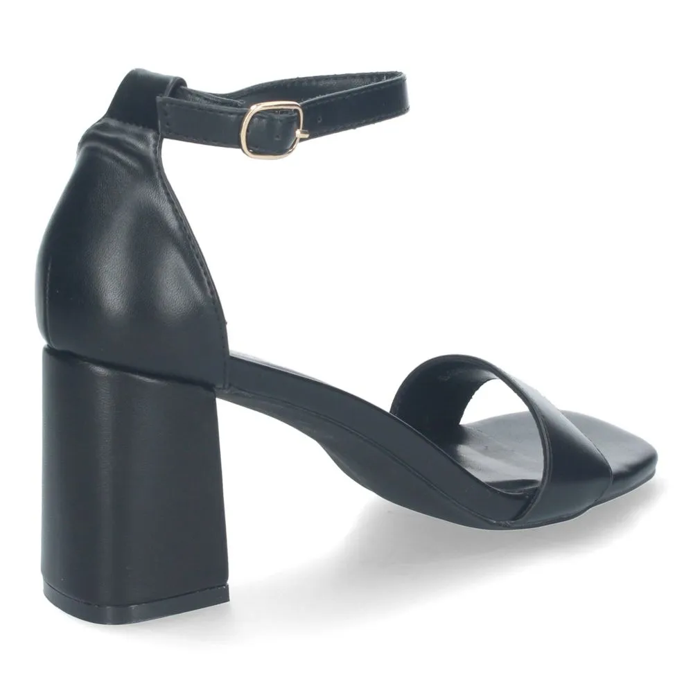 Sandalia de Tacon para Mujer Comoda con Pala Fina y Cierre Ankle Strap de Hebilla.