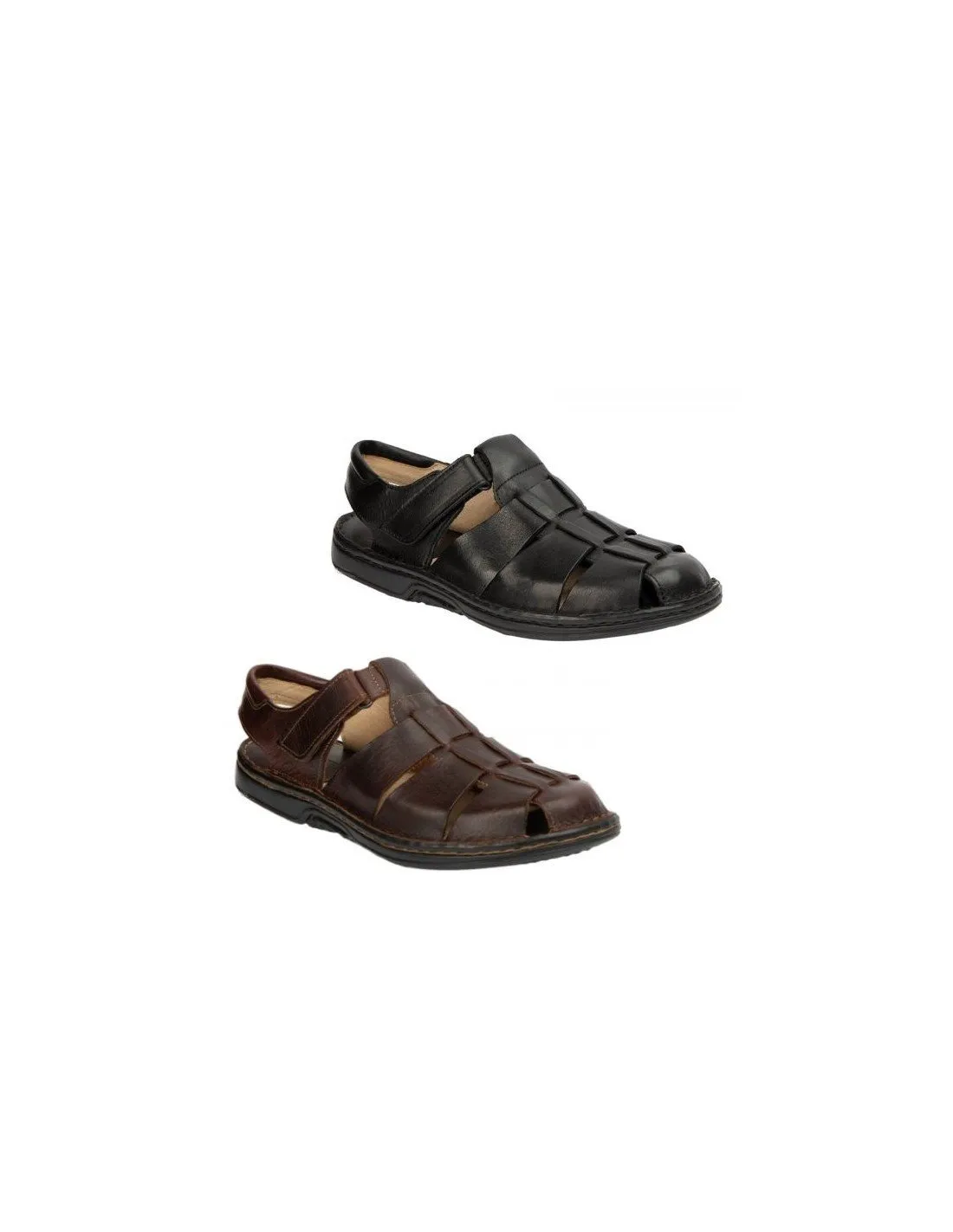 Sandalia Hombre Piel Velcro