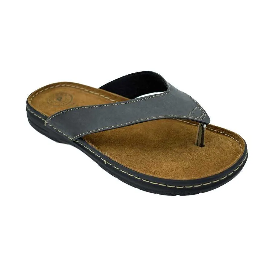 SANDALIA PIEL ESCLAVA CÓMODA ZAPATO DE HOMBRE NEGRO PLANTA DE PIEL 26252