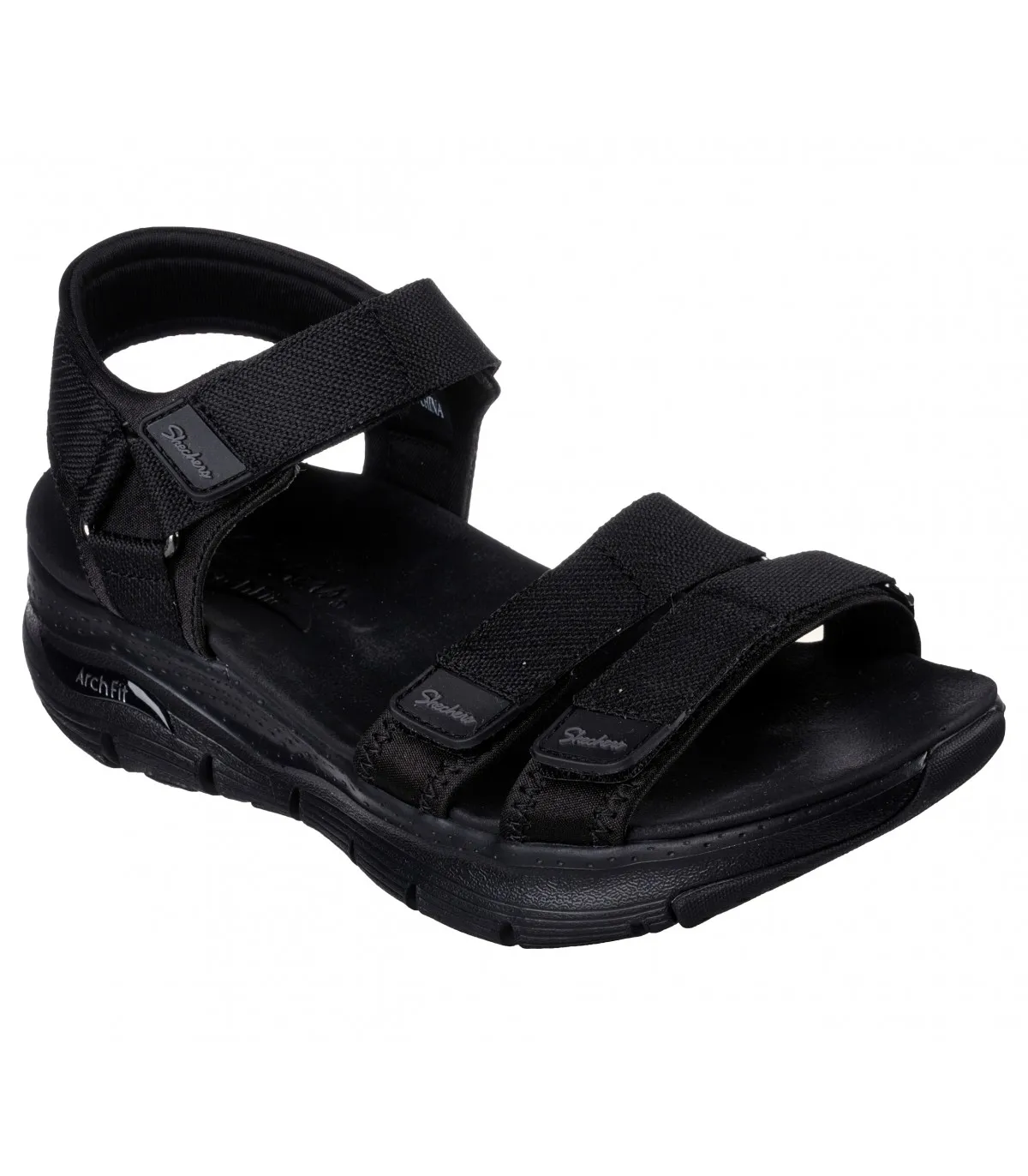 Sandalias negras para mujer con velcro