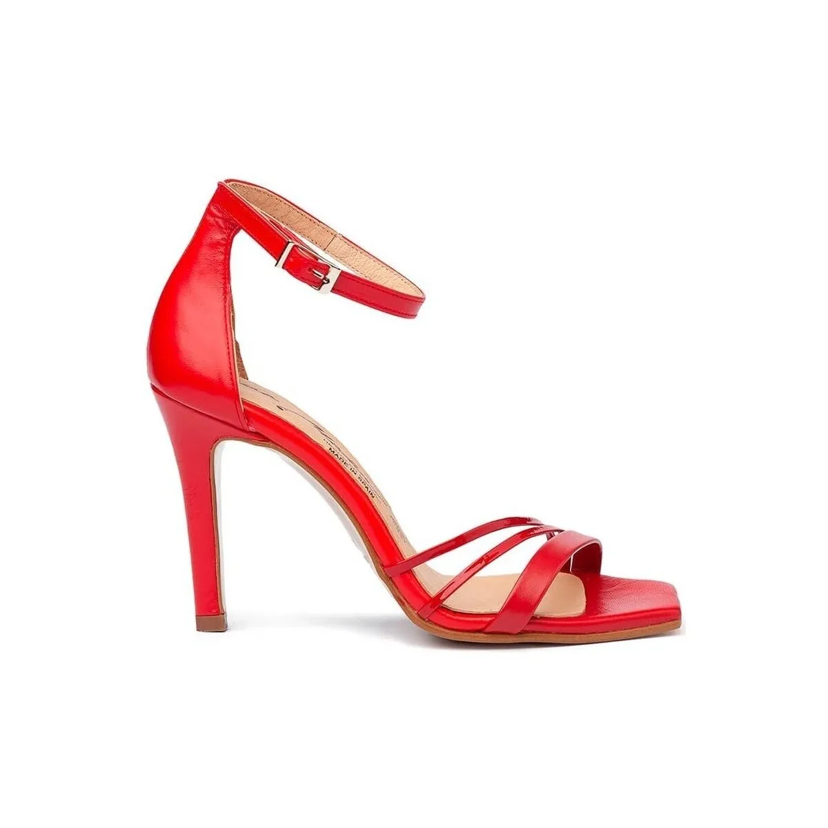 Sandalias rojas de piel con tacon alto by CBP