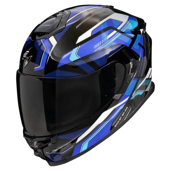 Scorpion Exo GT SP Air Augusta Black Grey Blue + Kit Bluetooth 5S Solo 