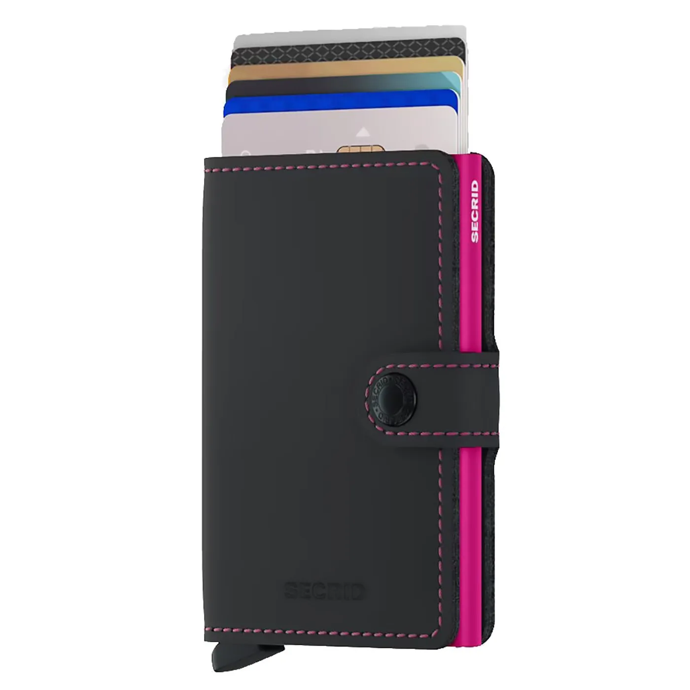 Secrid Miniwallet Matte Black & Fuchsia