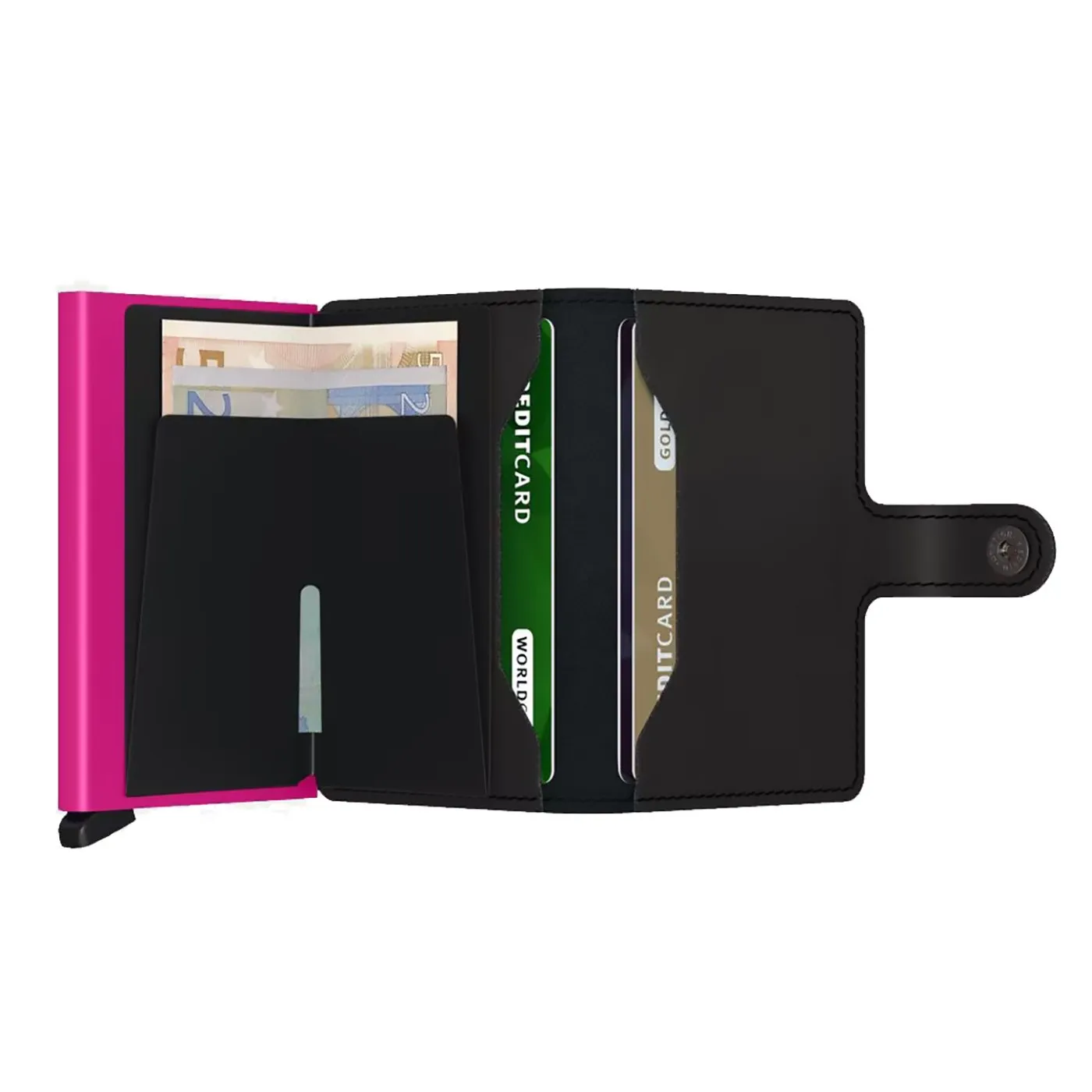 Secrid Miniwallet Matte Black & Fuchsia