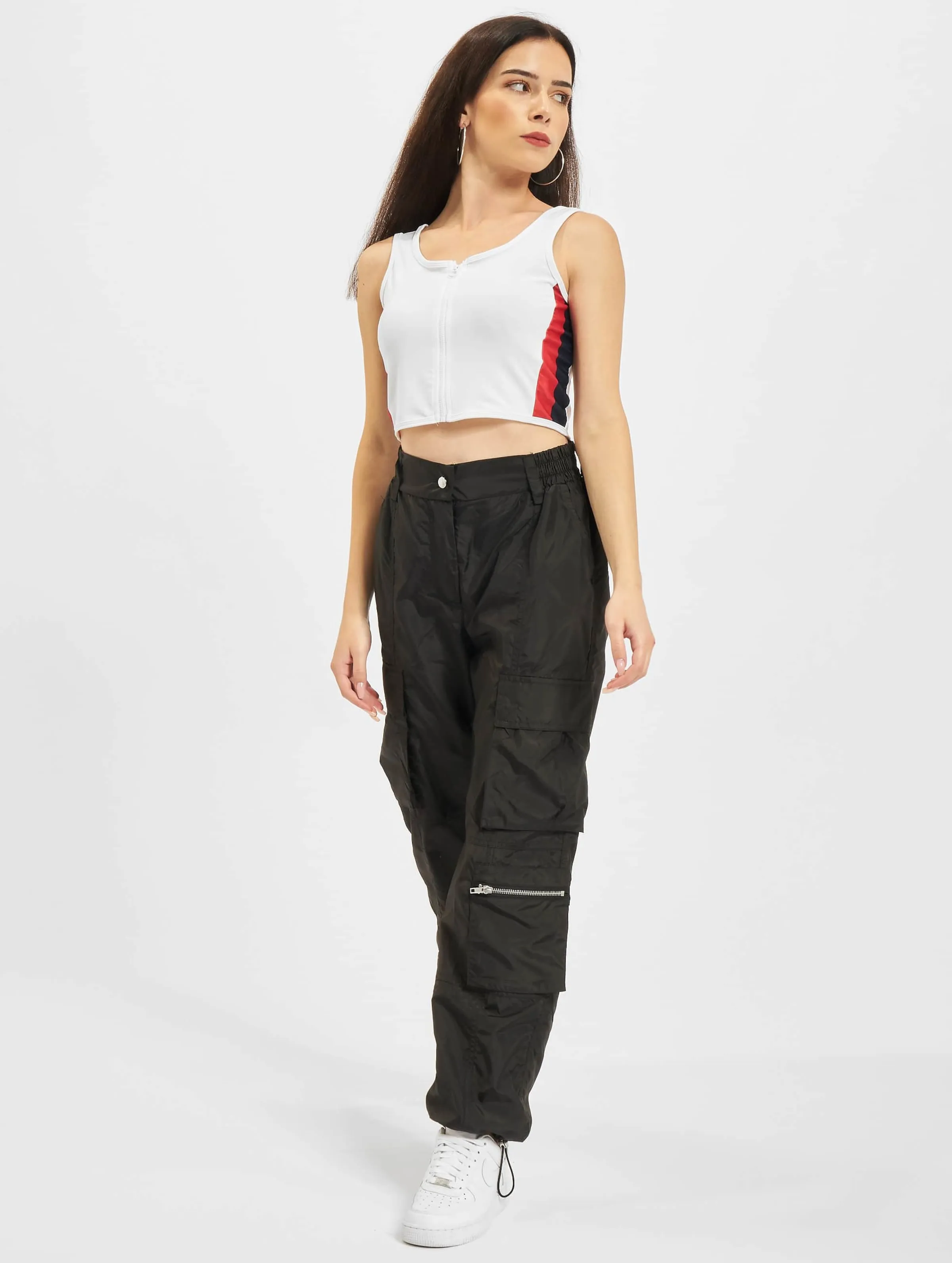 Side Stripe Crop Zip