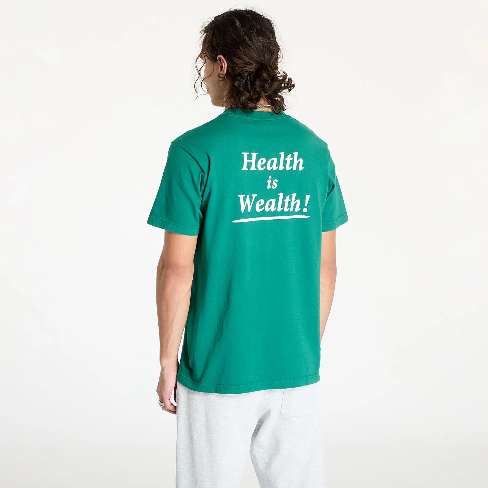 Sporty & Rich Health Is Wealth T-Shirt UNISEX Alpine/ White XS