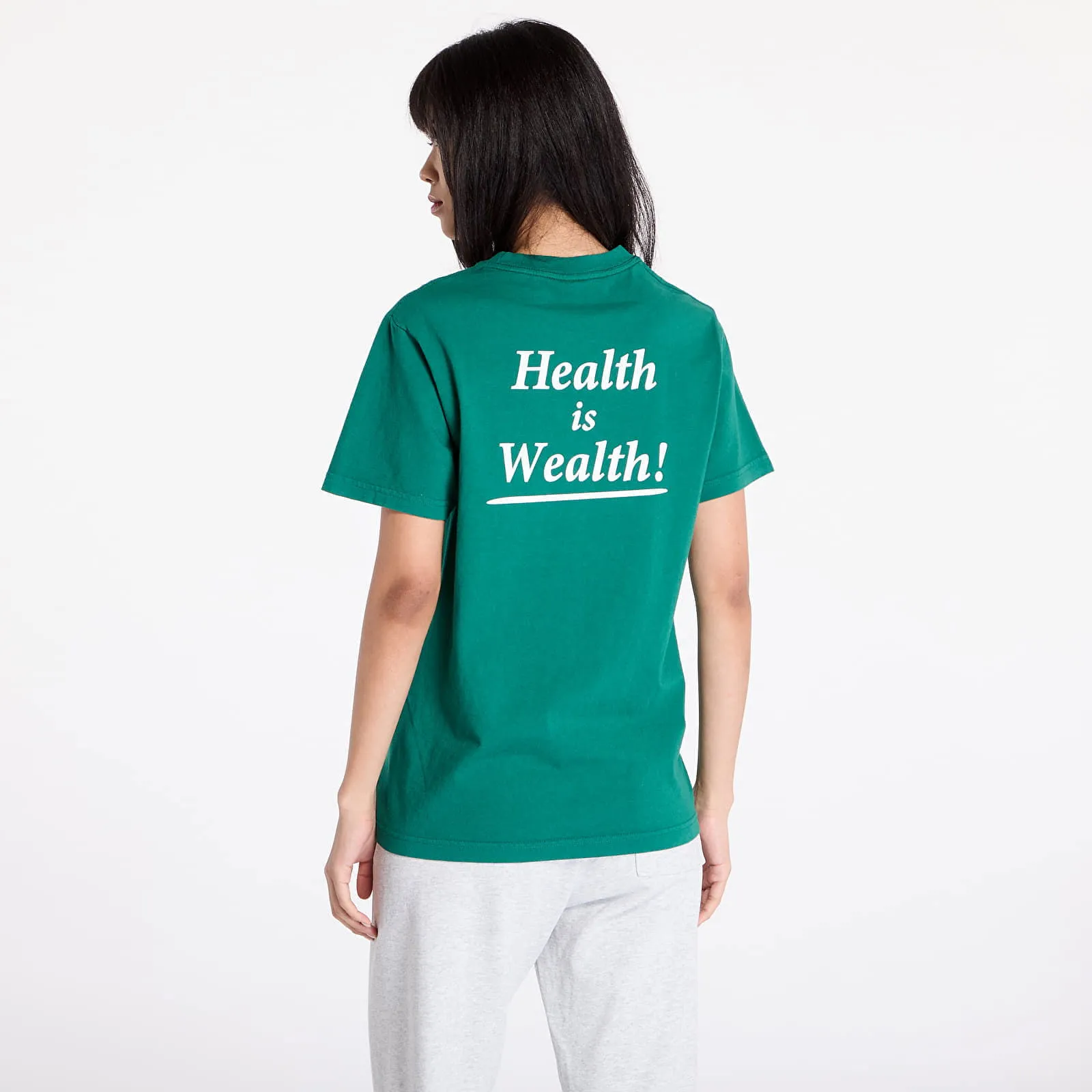 Sporty & Rich Health Is Wealth T-Shirt UNISEX Alpine/ White XS