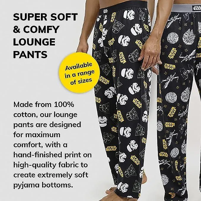 Star Wars Classic Logo Black and Yellow Lounge Pants - Adults Unisex