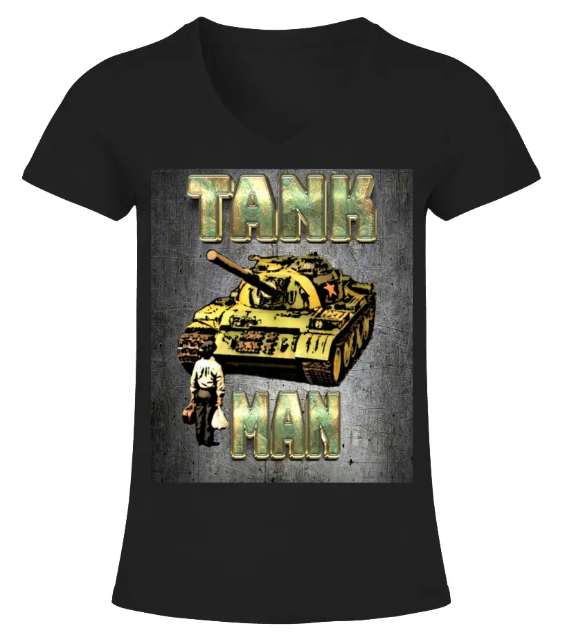 TANK MAN TSHIRT  UNKNOWN PROTESTOR CAMISETA CUELLO PICO MUJER