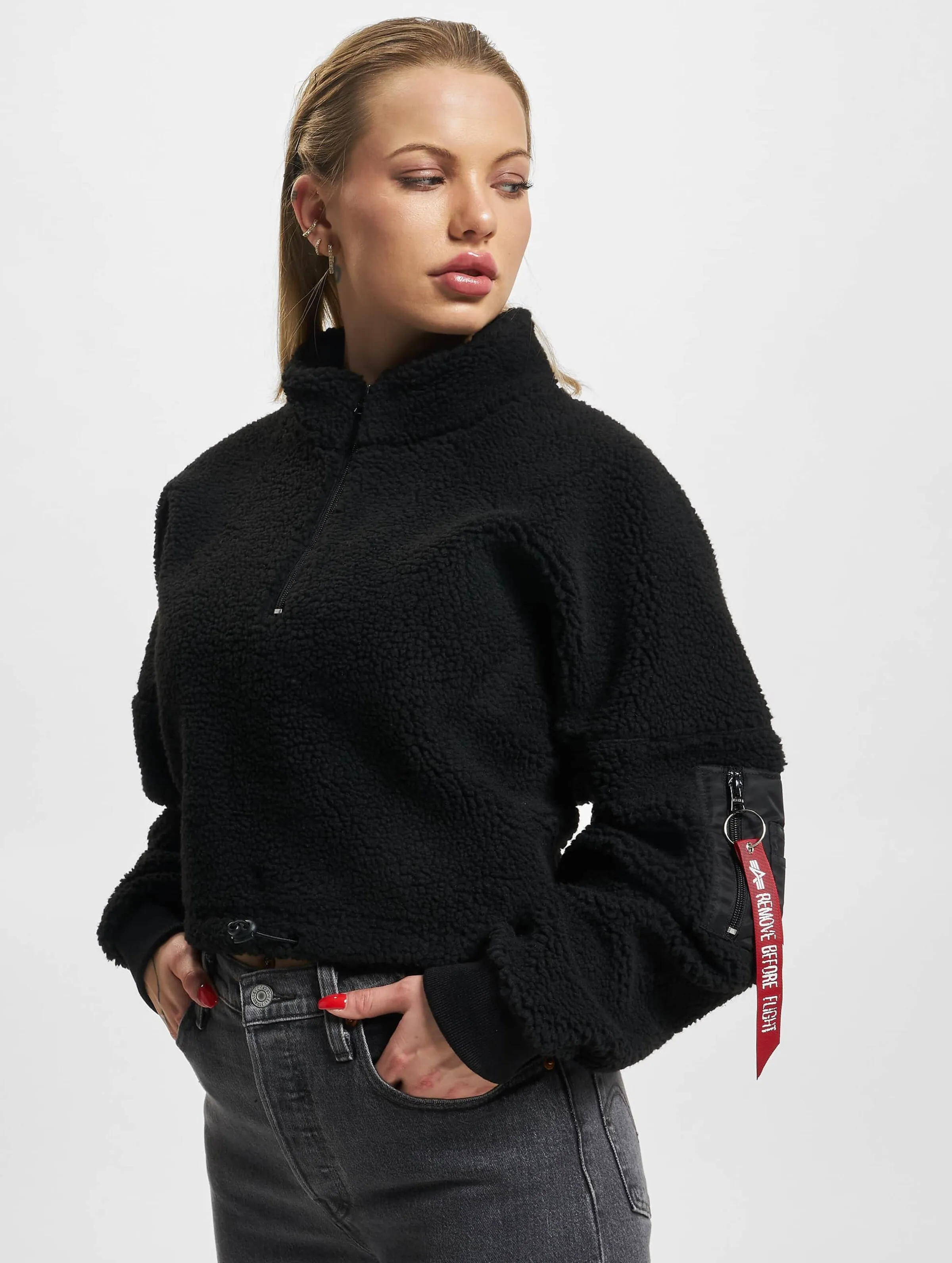 Teddy Oversized Cropped Half Zip