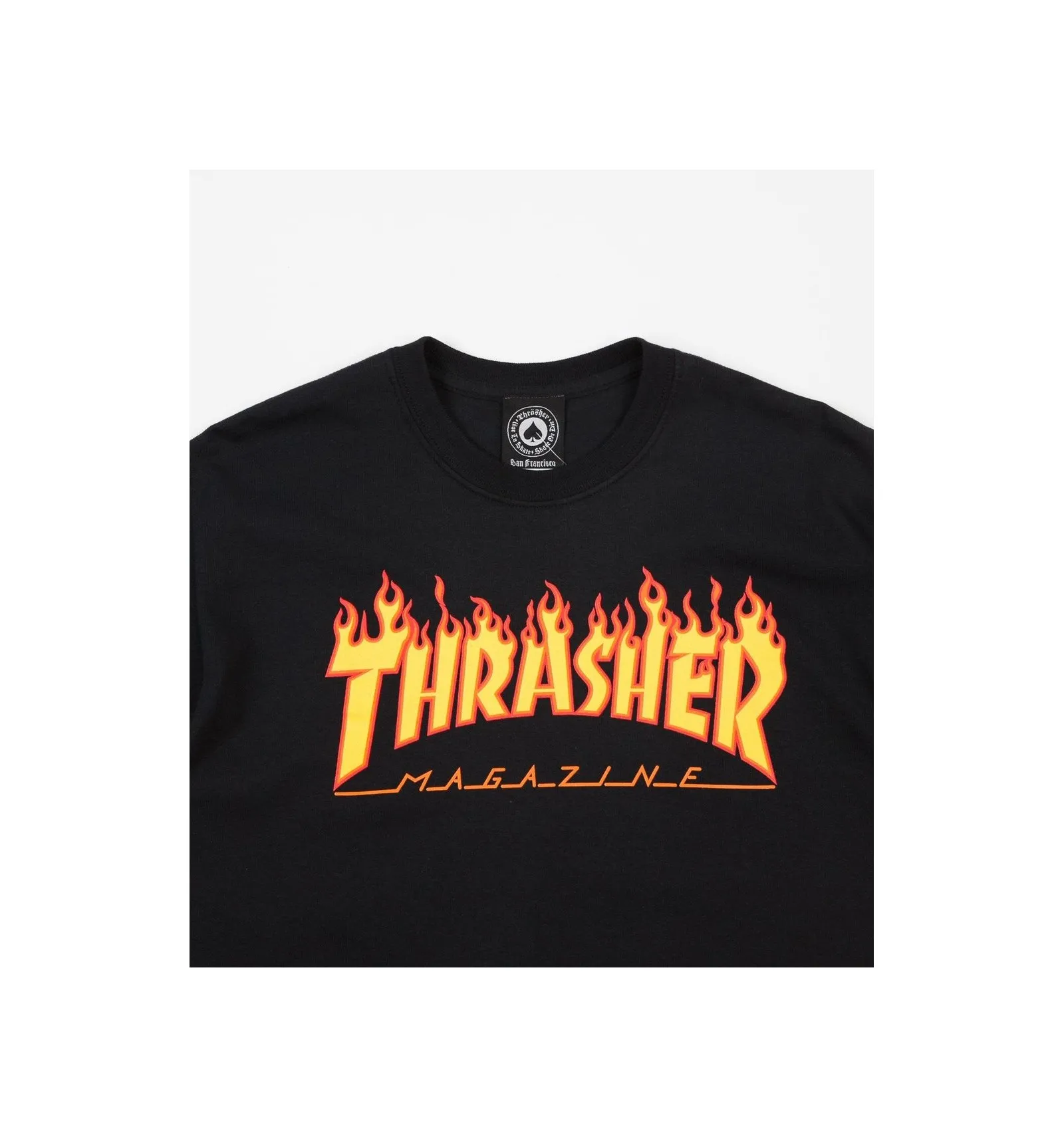 THRASHER FLAME LOGO TEE WHITE