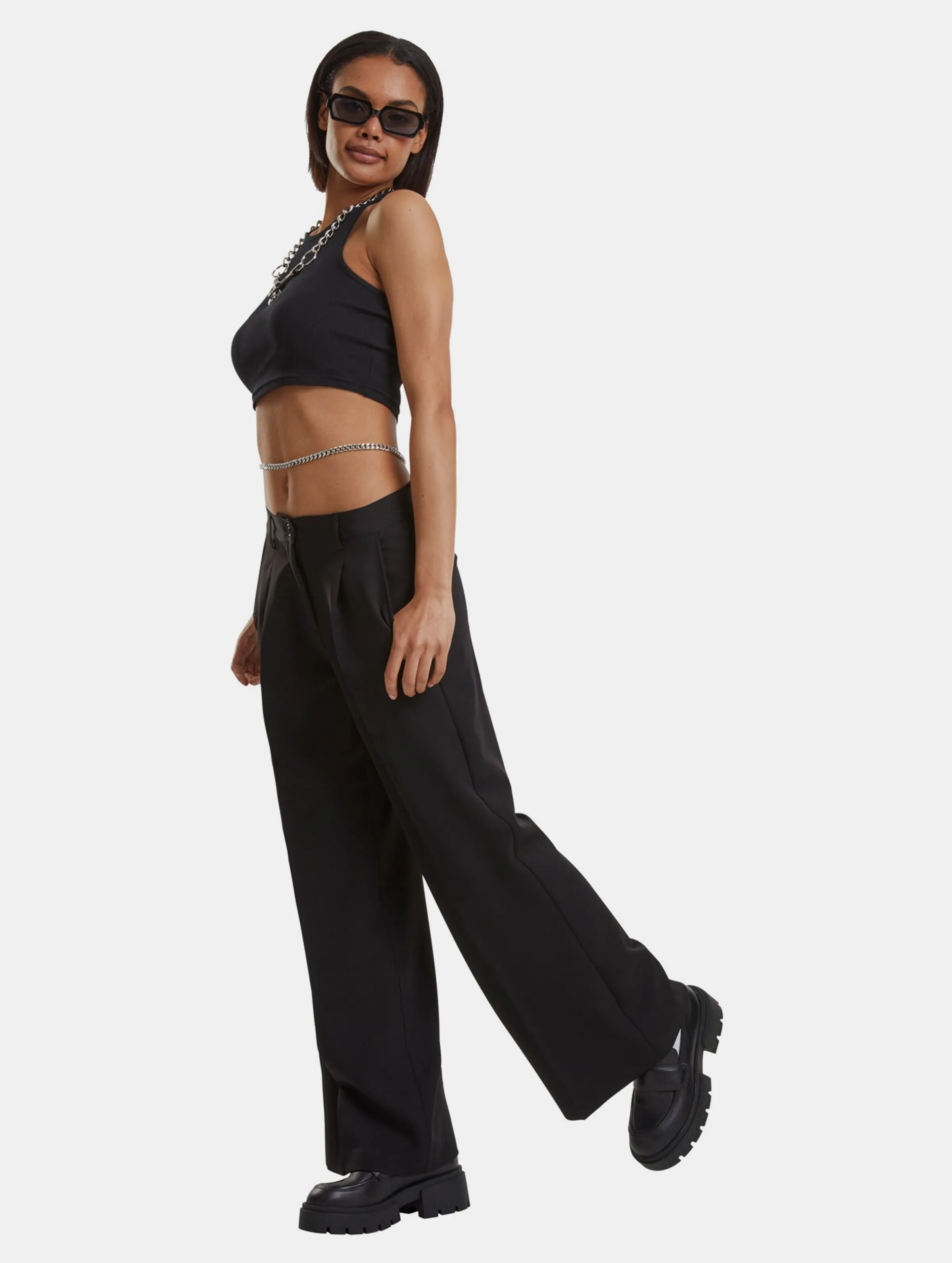 Urban Classics Urban Classics Ladies Wide Leg Stoffhosen