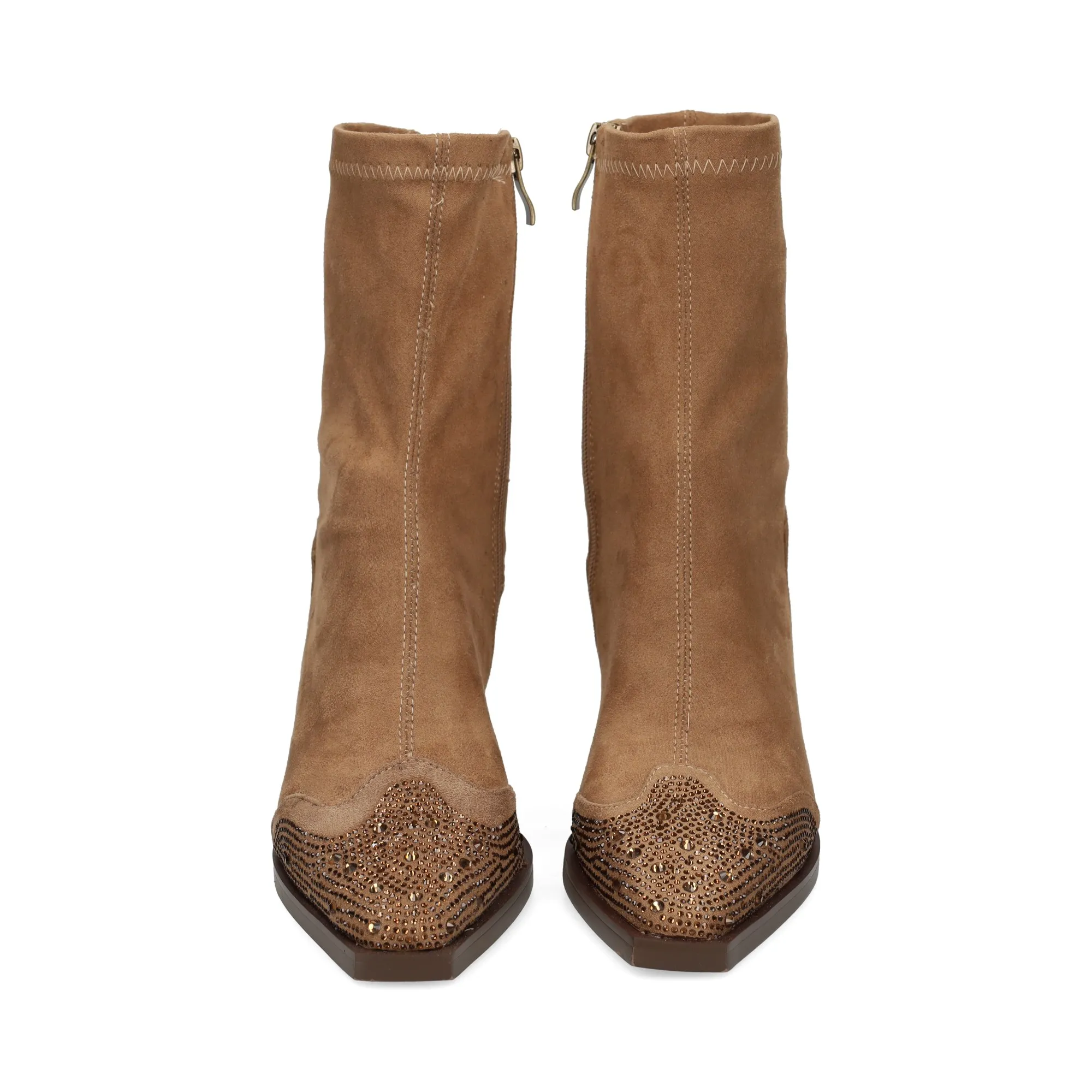 VIBES Botines con tacón de Mujer CAMEL