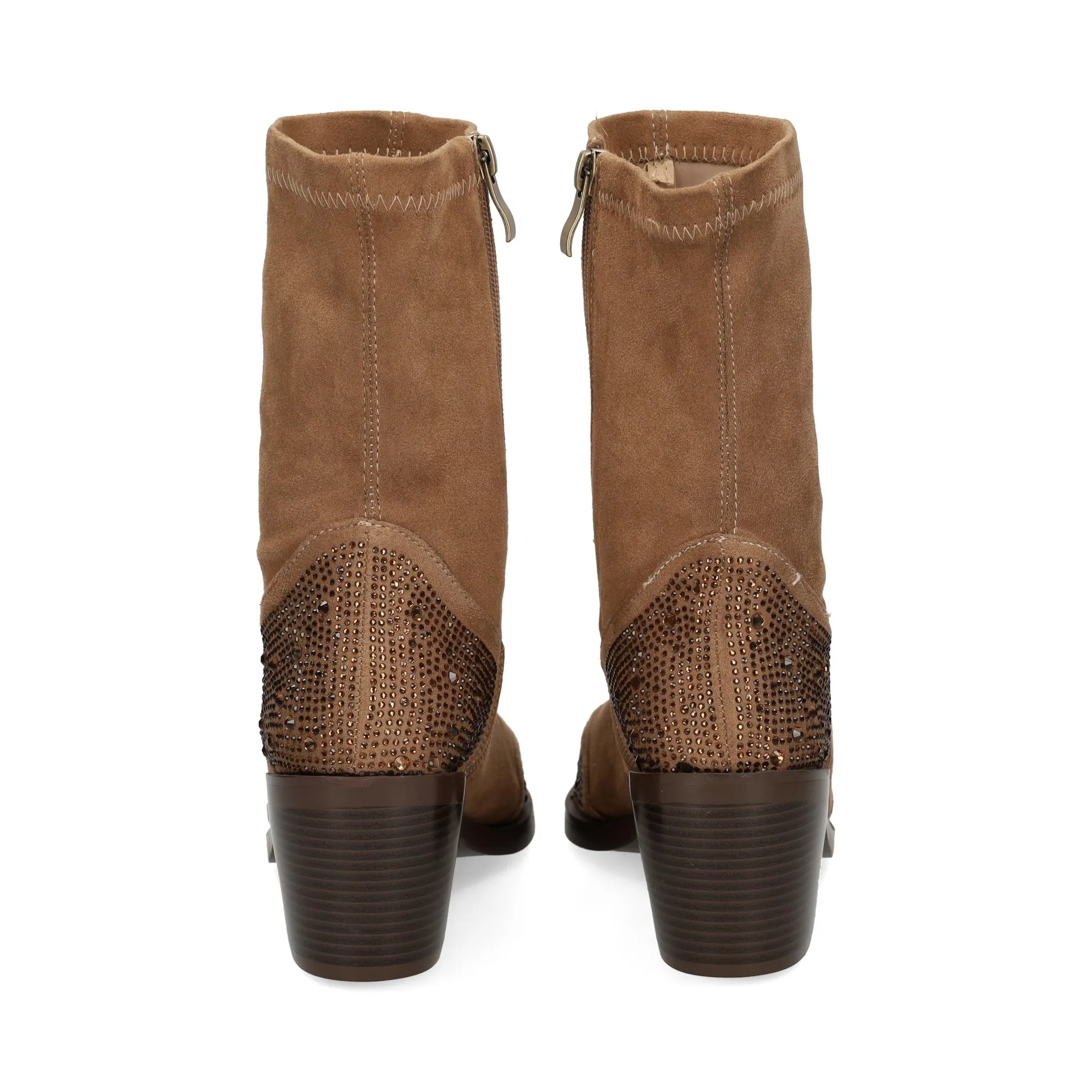 VIBES Botines con tacón de Mujer CAMEL