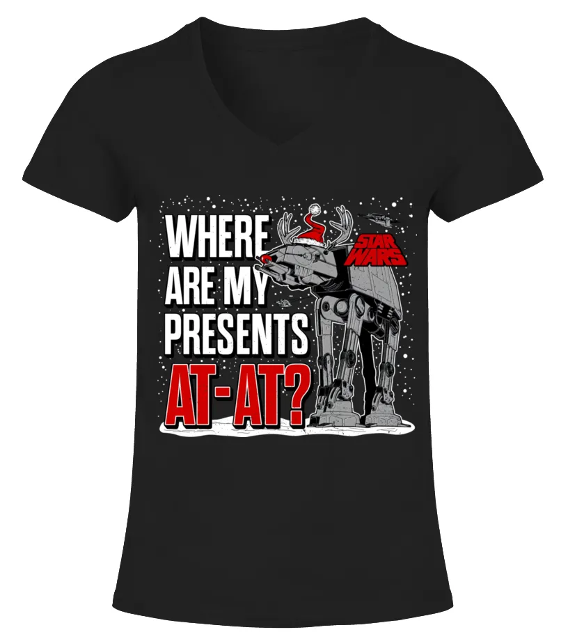 WHERE ARE MY PRESENTS ATAT? CAMISETA CUELLO PICO MUJER