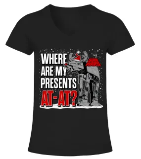 WHERE ARE MY PRESENTS AT-AT? Camiseta cuello pico Mujer