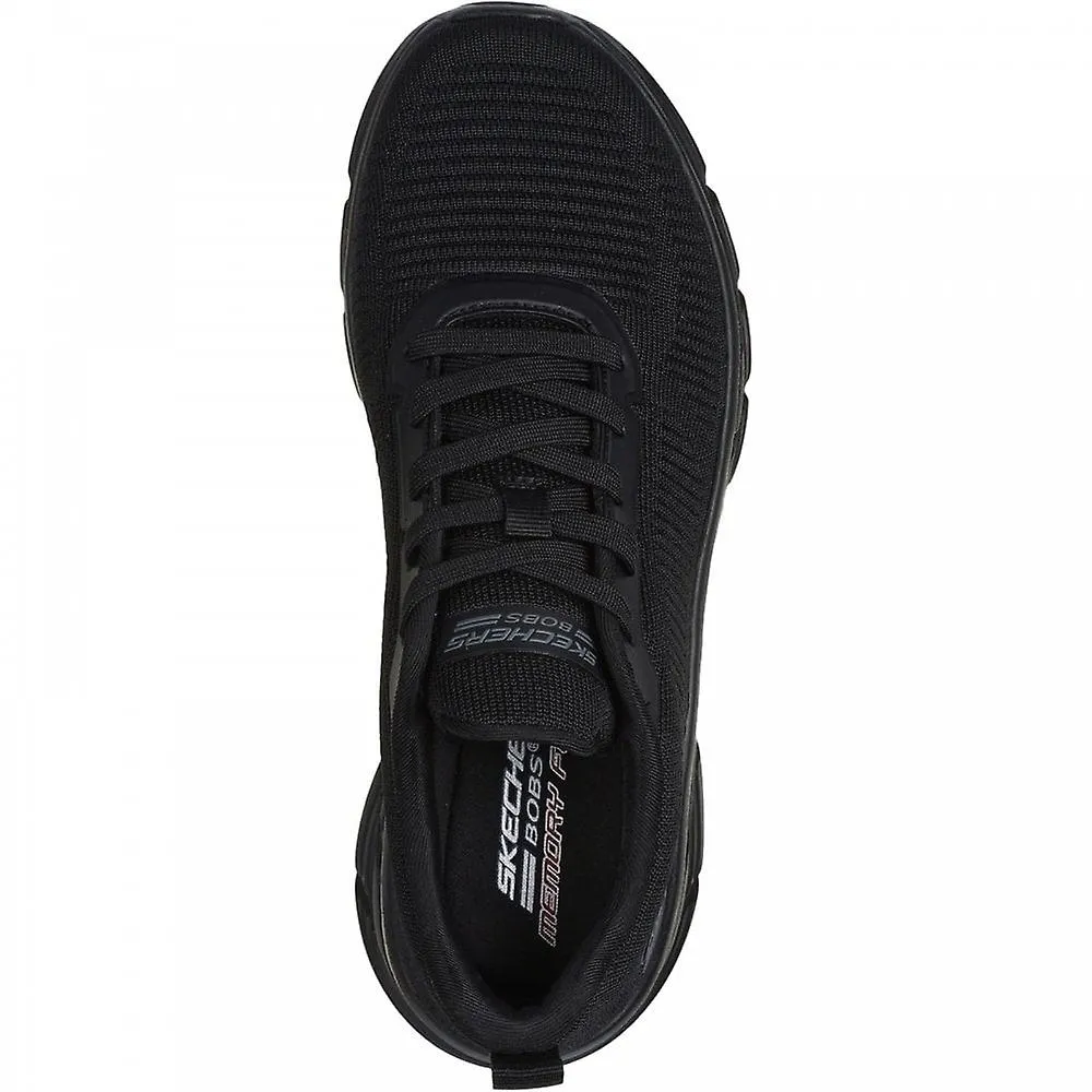 Women's Skechers Bobs B Flex Hi Flying | Black | Womens Lace Up Trainers