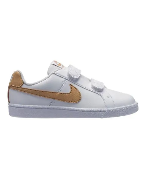 zapatilla nike court royale blanco/oro niñ@