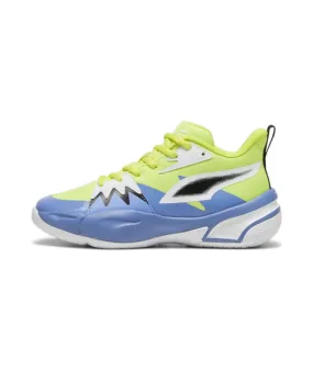 Zapatillas de Baloncesto Puma Genetics Infantil Electric Lima Azul