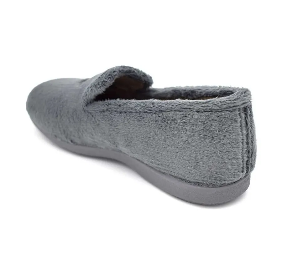 ZAPATILLAS DE CASA PARA HOMBRE MARCA GARZÓN COPETE MOCASÍN SUATEX GRIS