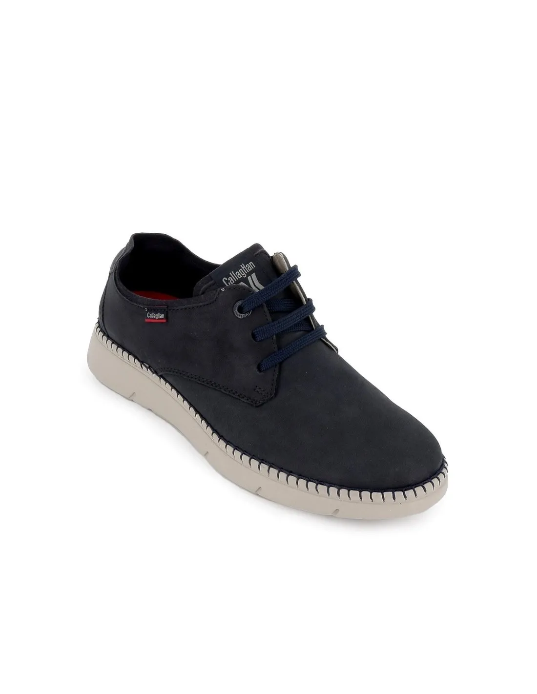 Zapato de piel azul cordones y plantilla extraíble hombre Callaghan