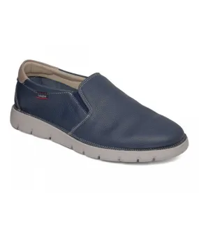 Zapato mocasín en piel azul