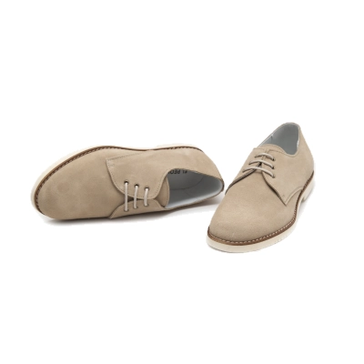 Zapato niño blucher ante beige tostado