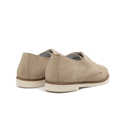 Zapato niño blucher ante beige tostado