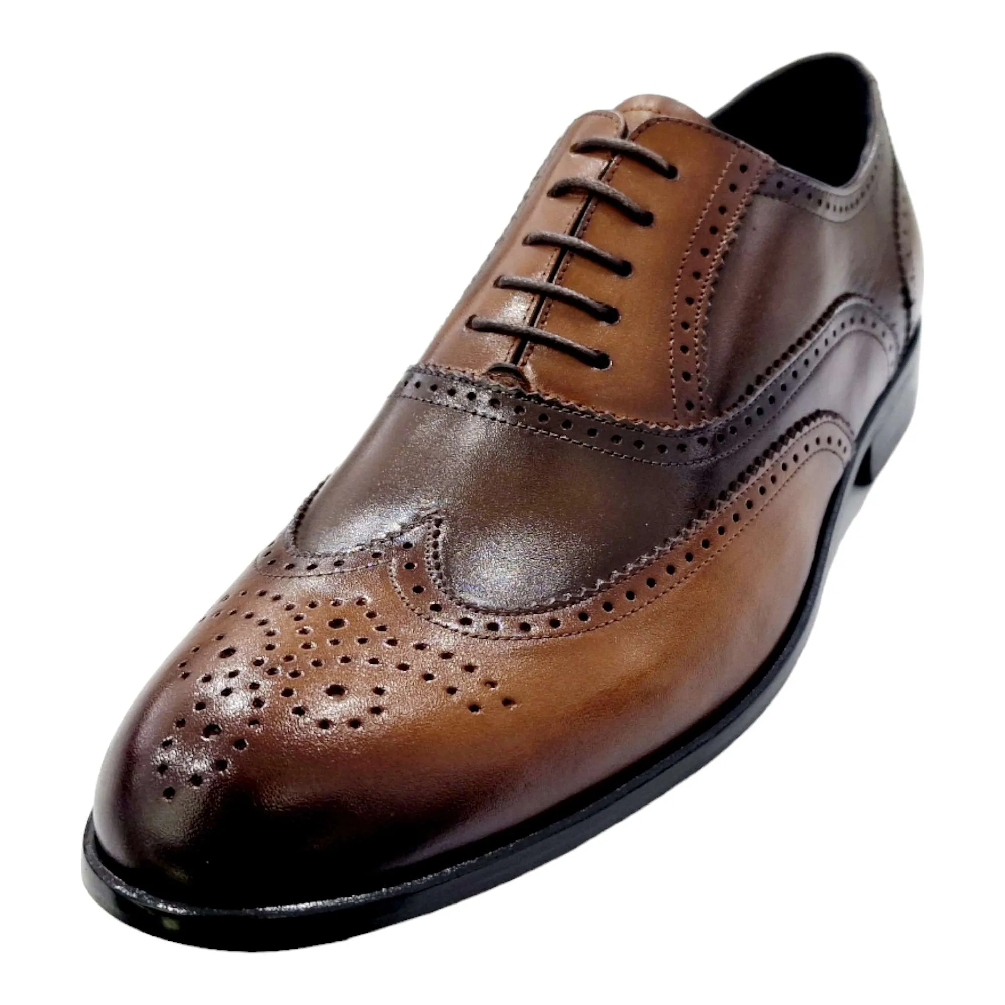 ZAPATOS DE VESTIR HOMBRE BLUCHER OXFORD BICOLOR CUERO