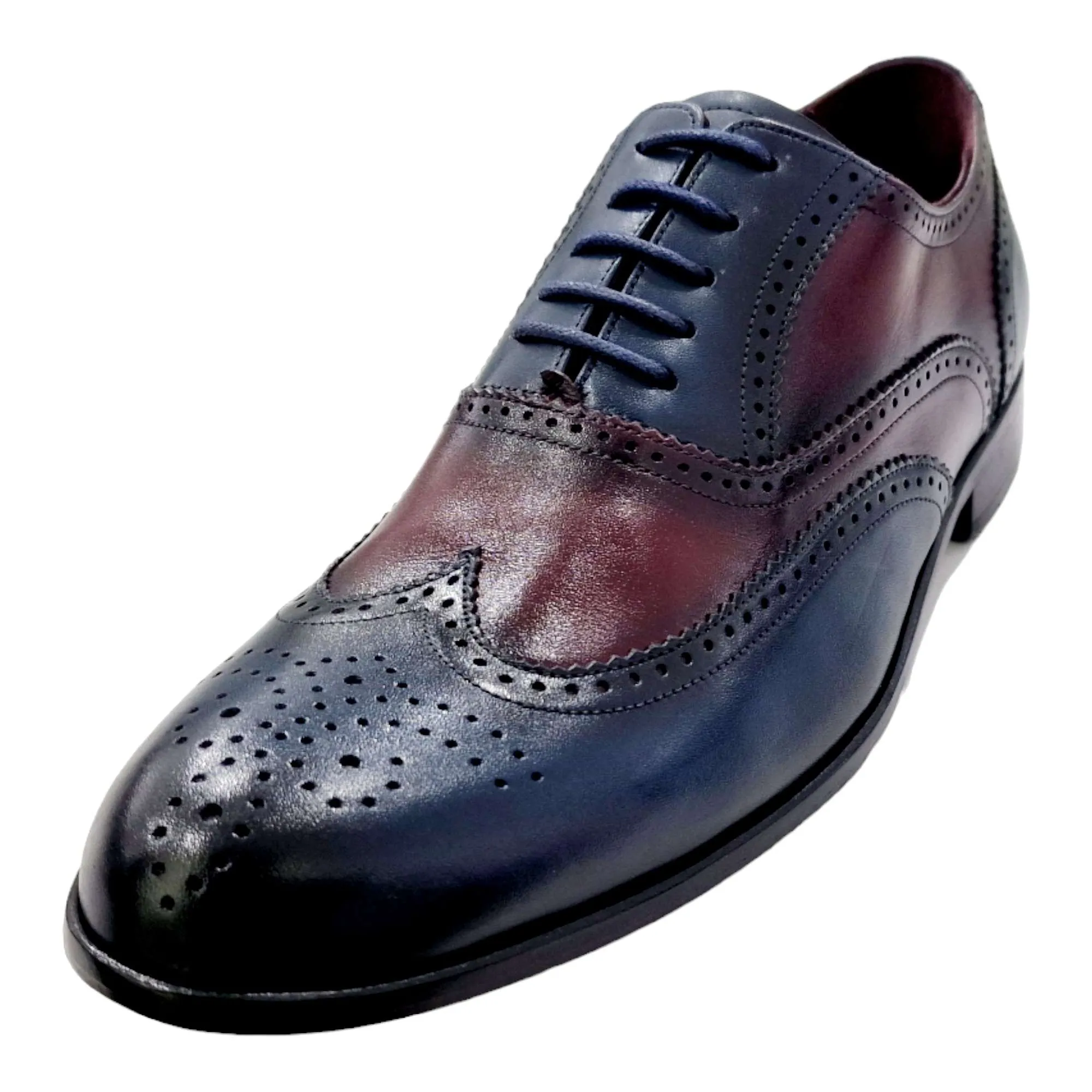 ZAPATOS DE VESTIR HOMBRE BLUCHER OXFORD BICOLOR MARINO