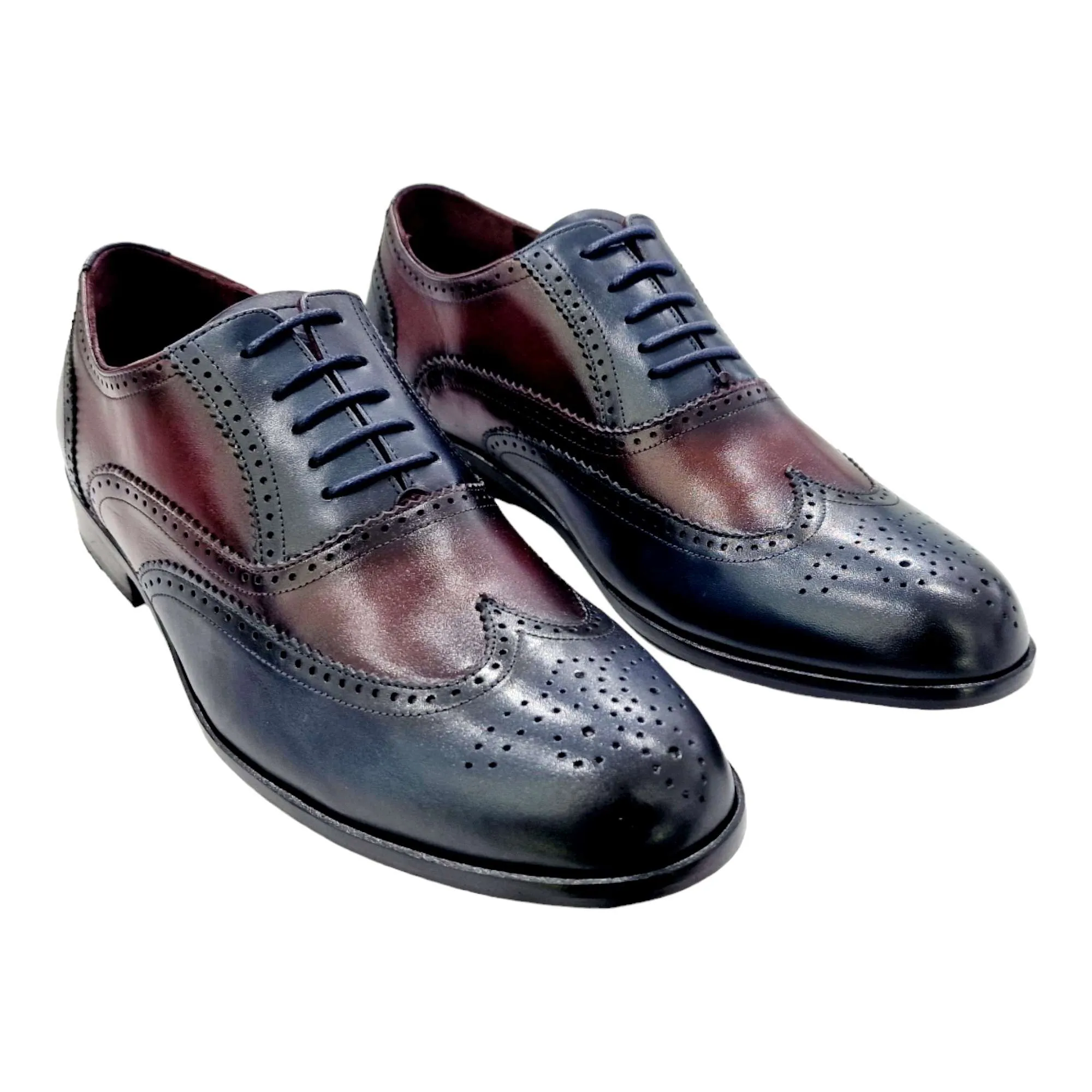 ZAPATOS DE VESTIR HOMBRE BLUCHER OXFORD BICOLOR MARINO